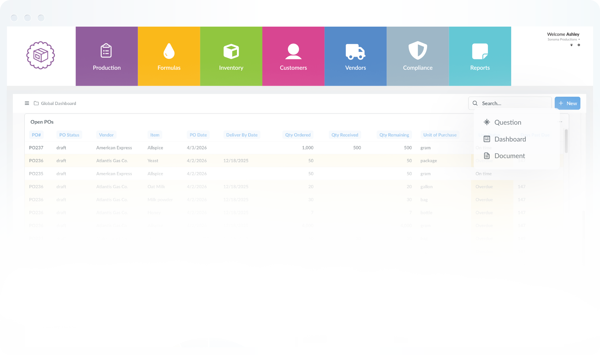ERP for food manufacturers and producers