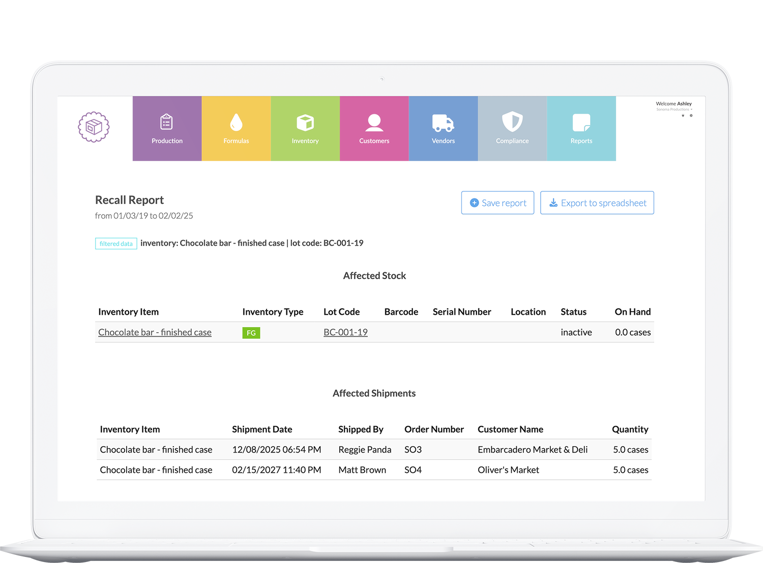 Manufacturing Recall Software